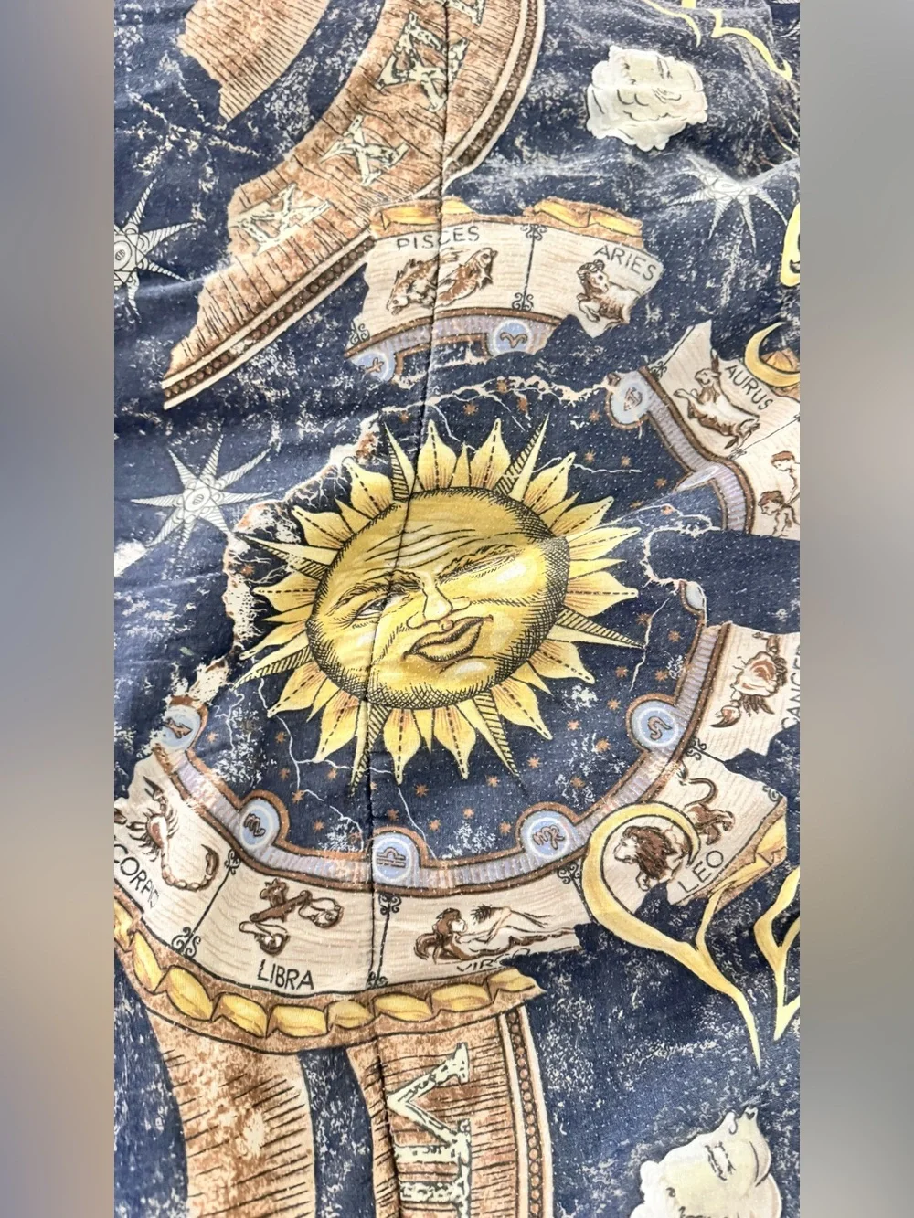 Y2K Vintage 90s Celestial Sun & Moon Navy Comforter Set
